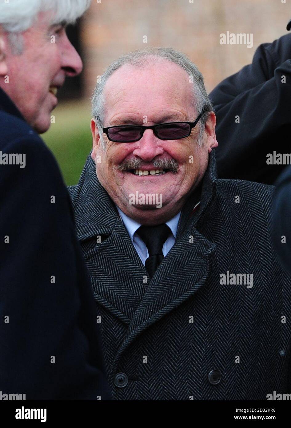 Comedian Bobby Ball arrives for the funeral service of Norman Collier