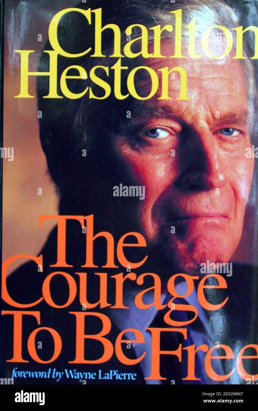A copy of Heston's book The Courage To Be Free is shown by Malcolm Starr to the press after visiting his friend Tony Martin in Highpoint Prison, near Haverhill, Suffolk.   *   Mr Starr was accompanied on the visit to the prison by a female friend of veteran Hollywood actor Charlton Heston. Martin was given a life sentence in April 2000 after being convicted of murdering 16-year-old Fred Barras the previous August. The conviction was down-graded to manslaughter by the Court of Appeal last year, and his sentence was cut to five years. Stock Photo