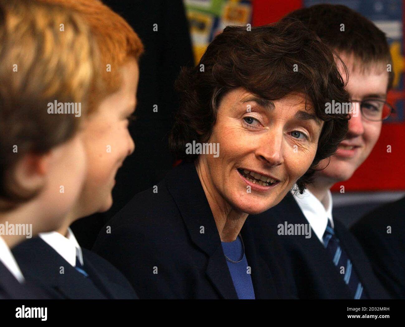Secretary of State for Education, Estelle Morris meets pupils during