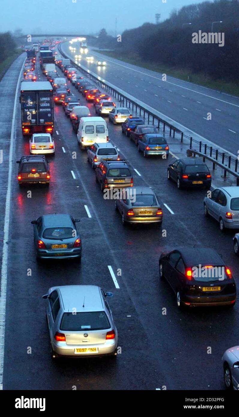 Traffic Jam on the M4 outside Bristol Stock Photo Alamy