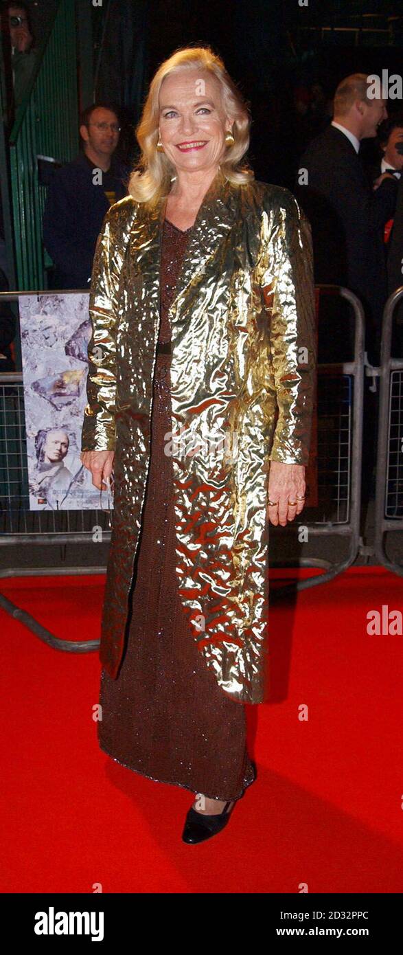 Former Bond Girl, actress Shirley Eaton arrives for the World Premiere of the new James Bond film 'Die Another Day' attended by Queen Elizabeth II, at the Royal Albert Hall. Stock Photo