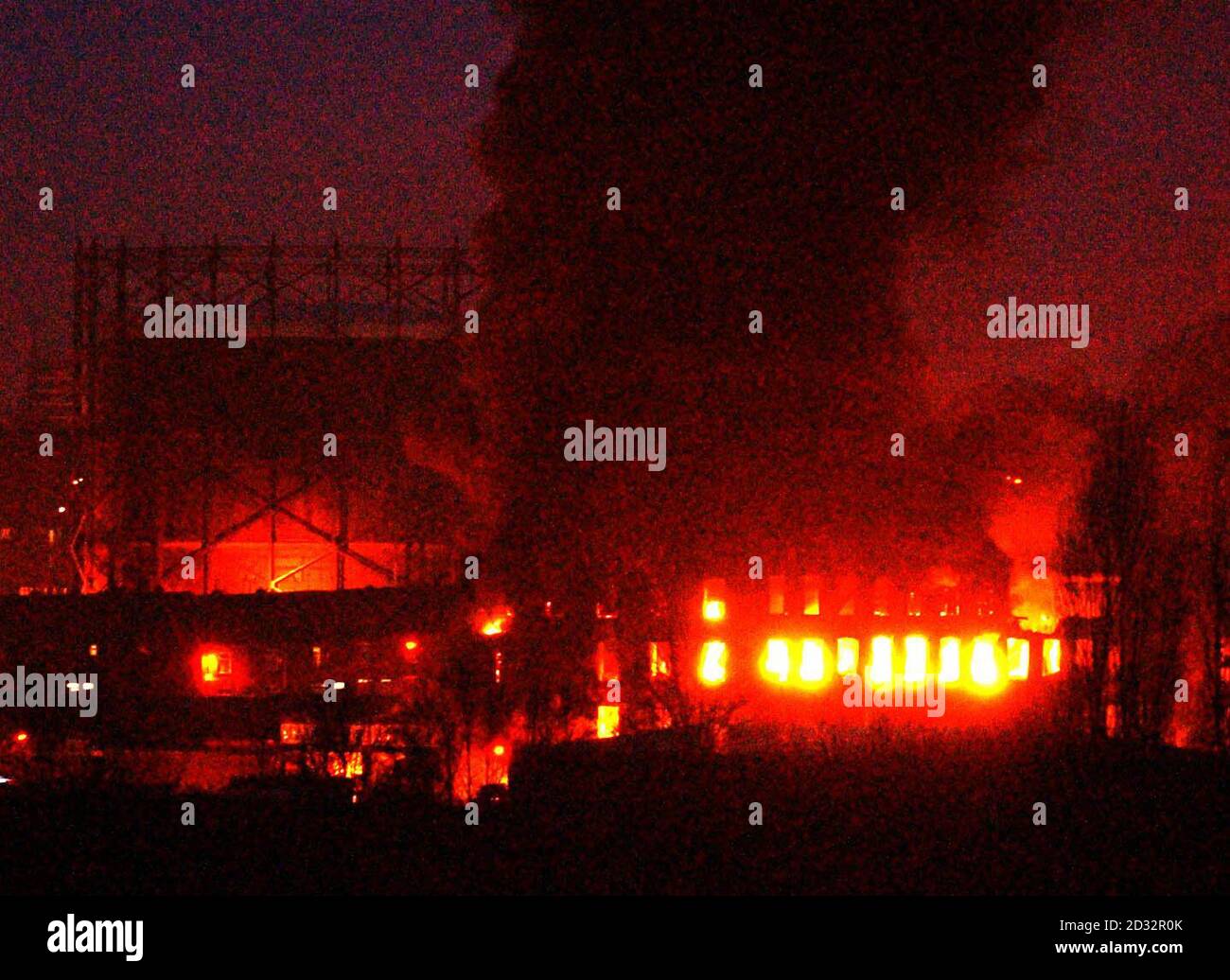 A large fire destroys a tyre factory in the town of Rochdale, Lancashire. Army fire crews try to control the huge fire with the appliances provided to them on the Green Goddess trucks, with the national fire service currently unavailable,   * ...as they are taking part in an eight day strike over pay disputes. Stock Photo