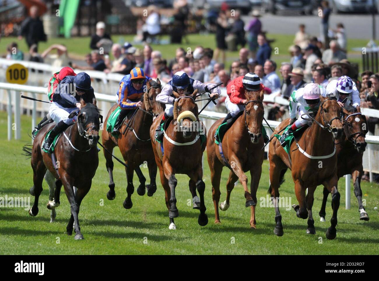 Hitchens ridden by Johnny Murtagh (second right) wins the Weatherbys Ireland Greenland Stakes during the Tattersalls Irish 2000 Guineas Day at Curragh Racecourse, County Kildare. Stock Photo
