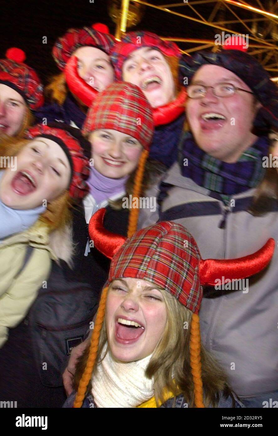 Edinburgh's Hogmanay celebrations start early at a fair ground near Edinburgh castle. Stock Photo