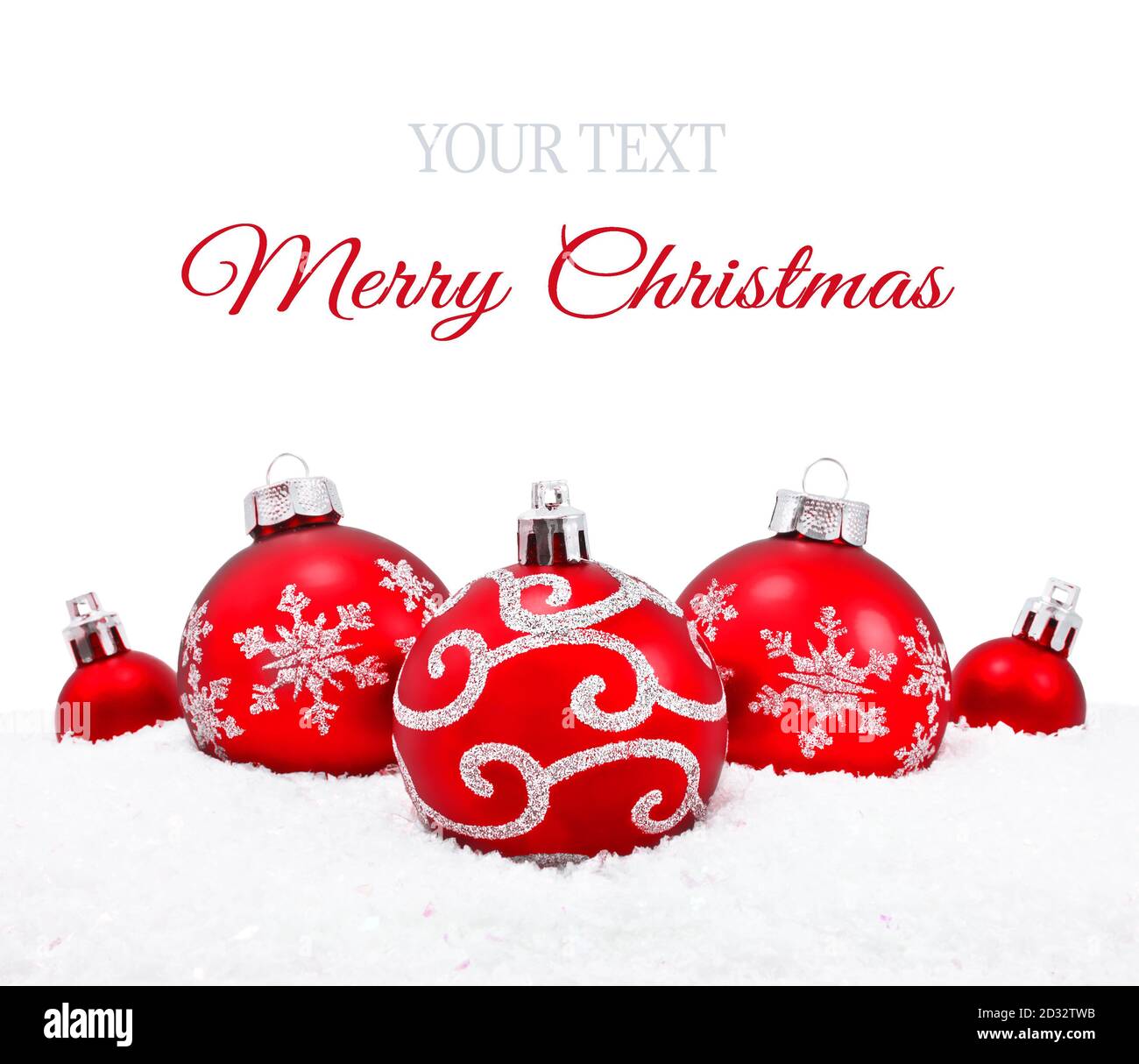 Decorative christmas background with red balls Stock Photo - Alamy