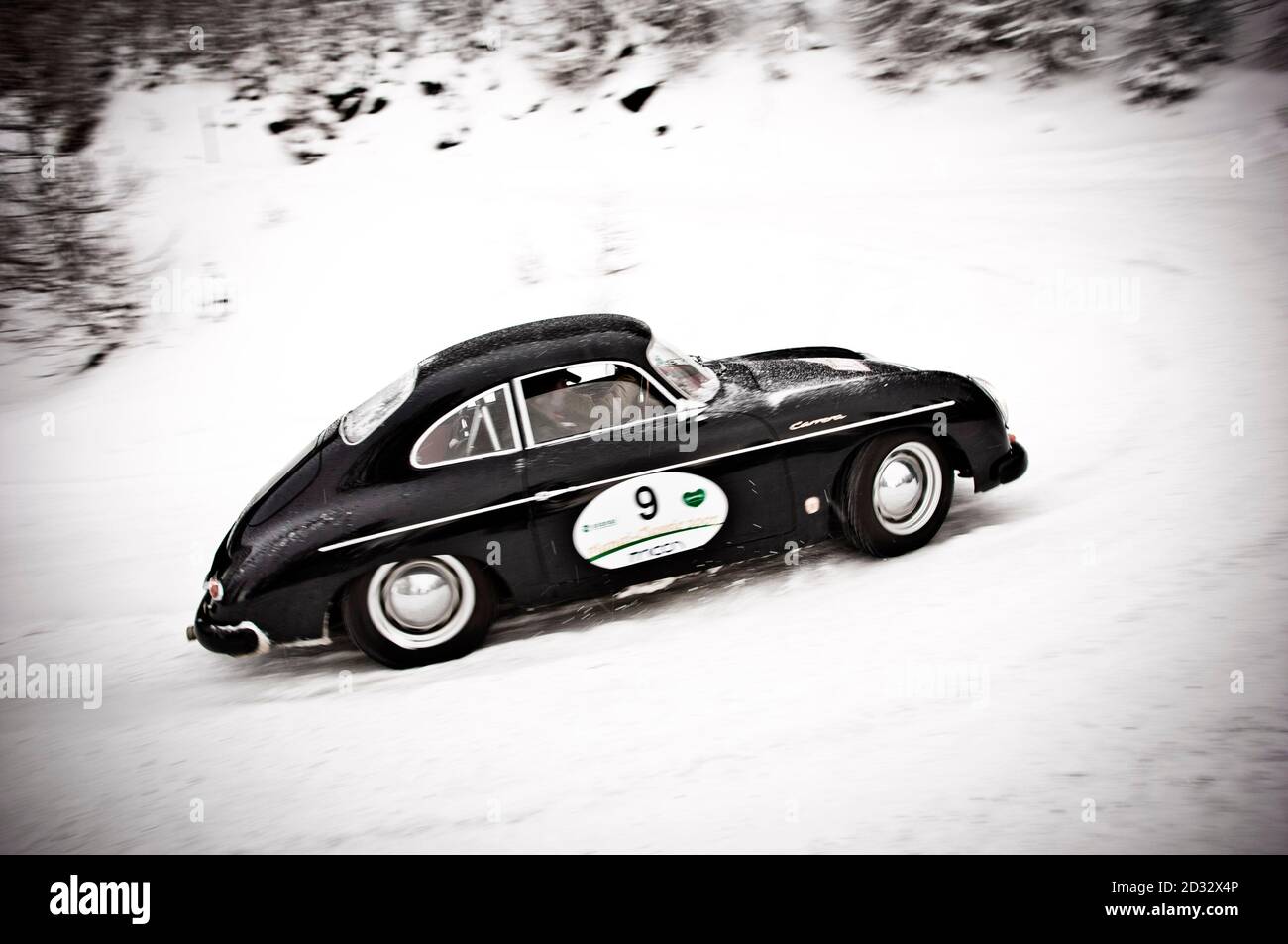 SCHLADMING, AUSTRIA  - JAN 12, 2008: A Porsche 356 at the Planai Classic Stock Photo