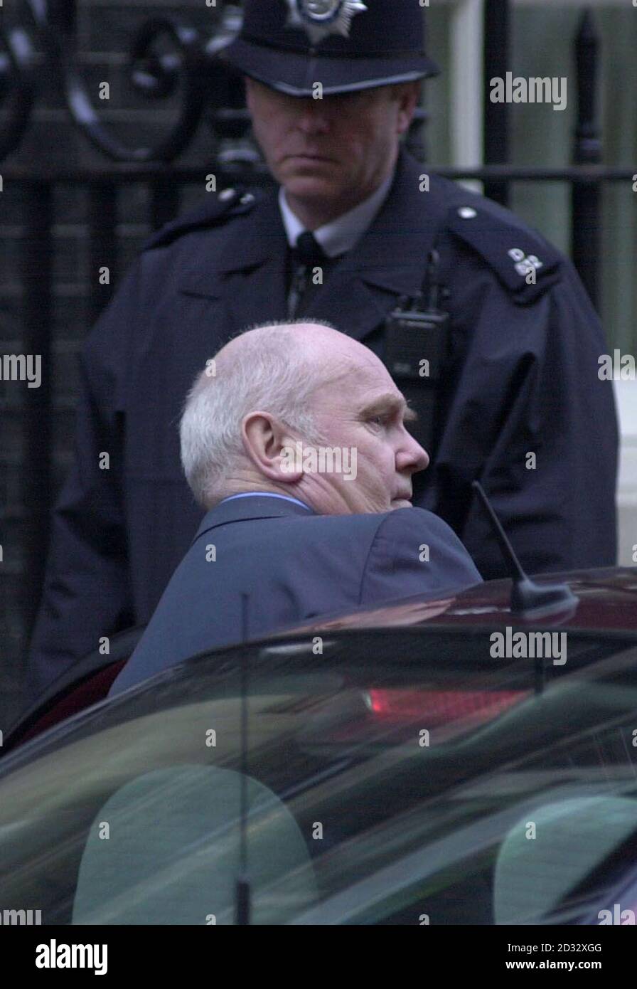 Chairman of the Labour Party John Reid leaves No 10 Downing Street, central London, following a meeting with British Prime Minister Tony Blair.   Stock Photo