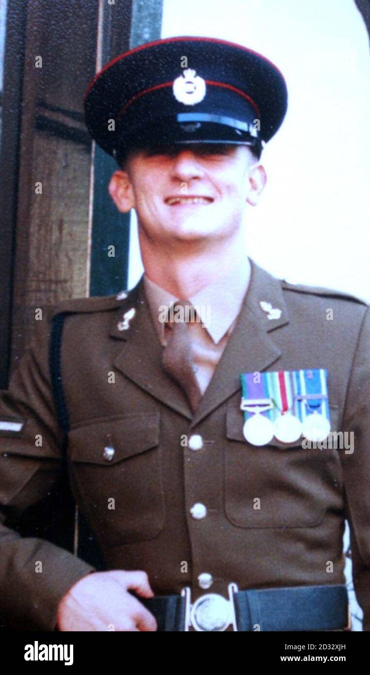 EDITORIAL USE ONLY : Undated picture of William Moore, 27, an Army corporal attached to 39 Squadron Royal Engineers preparing for war on a base in Kuwait, who was texted by his wife, Donna, when her waters broke last Thursday.    *  Although 4 am in the Gulf, he replied telling her to ring his mum and the hospital.   Stock Photo