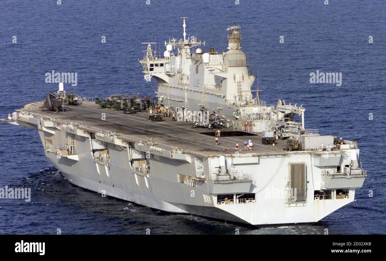 HMS Ark Royal patrolling off the coast of Kuwait. Stock Photo