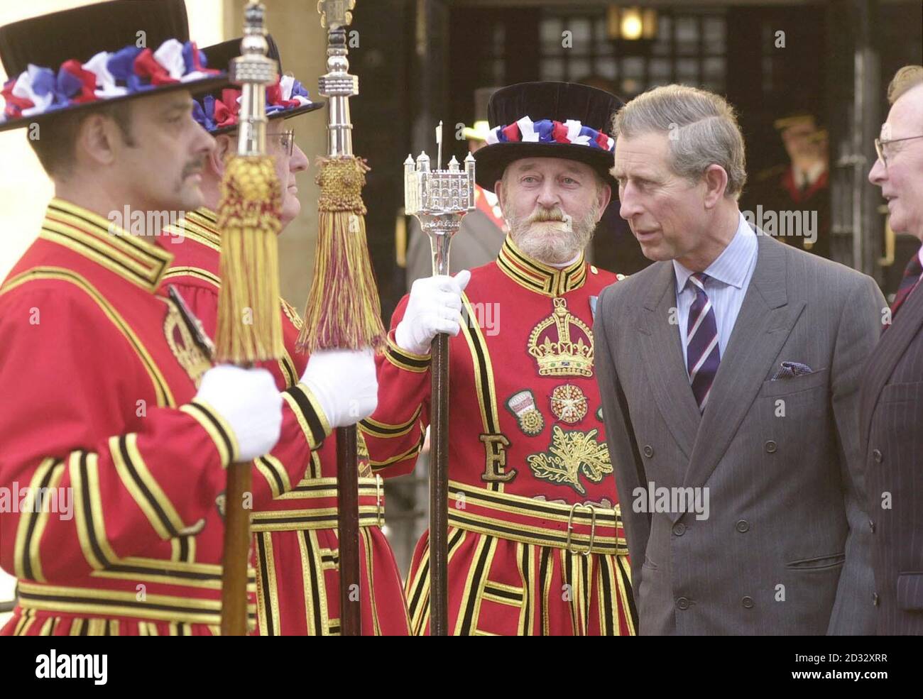 The Prince of Wales is introduced to two Beefeaters by the Chief Yeoman Warder Tom Sharp (centre) during a visit to the Tower of London.   *  As patron of the charity Age Concern, the Prince later backed a drive to beat age discrimination in the workplace when he told around 20 company managers and directors gathered at a reception in Tower Hill, London, that he had noticed about 15 years ago that workforces were getting younger. Stock Photo