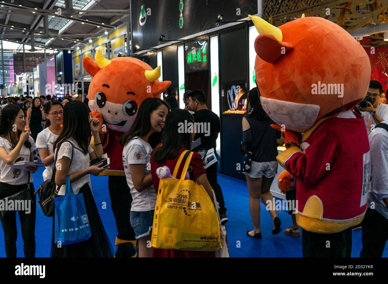 Brand mascot promoting sales in China Stock Photo