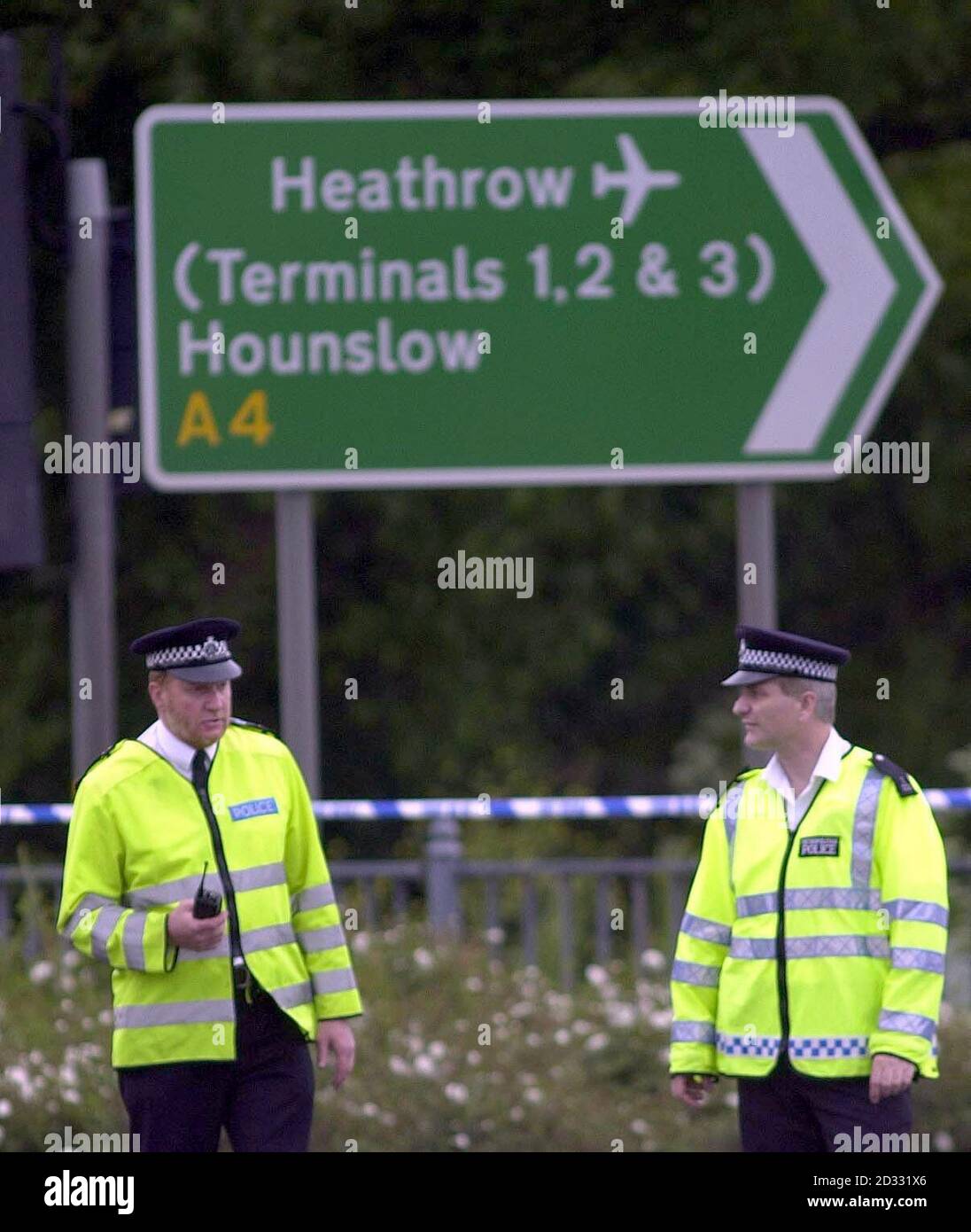 The scene near Heathrow Airport, where a man has been injured in a shooting incident. The incident occurred on the Colnbrook bypass near Bath Road close to the airport at 4.35pm.   * According to unconfirmed reports, armed police patrolling the airport exchanged gunfire with the occupants of a car after it failed to stop.  Stock Photo