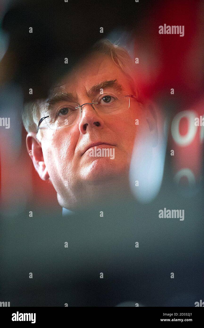 Tanaiste Eamon Gilmore at the launch of the Labour Party's Campaign to abolish the Seanad in the Merrion Hotel, Dublin. Stock Photo