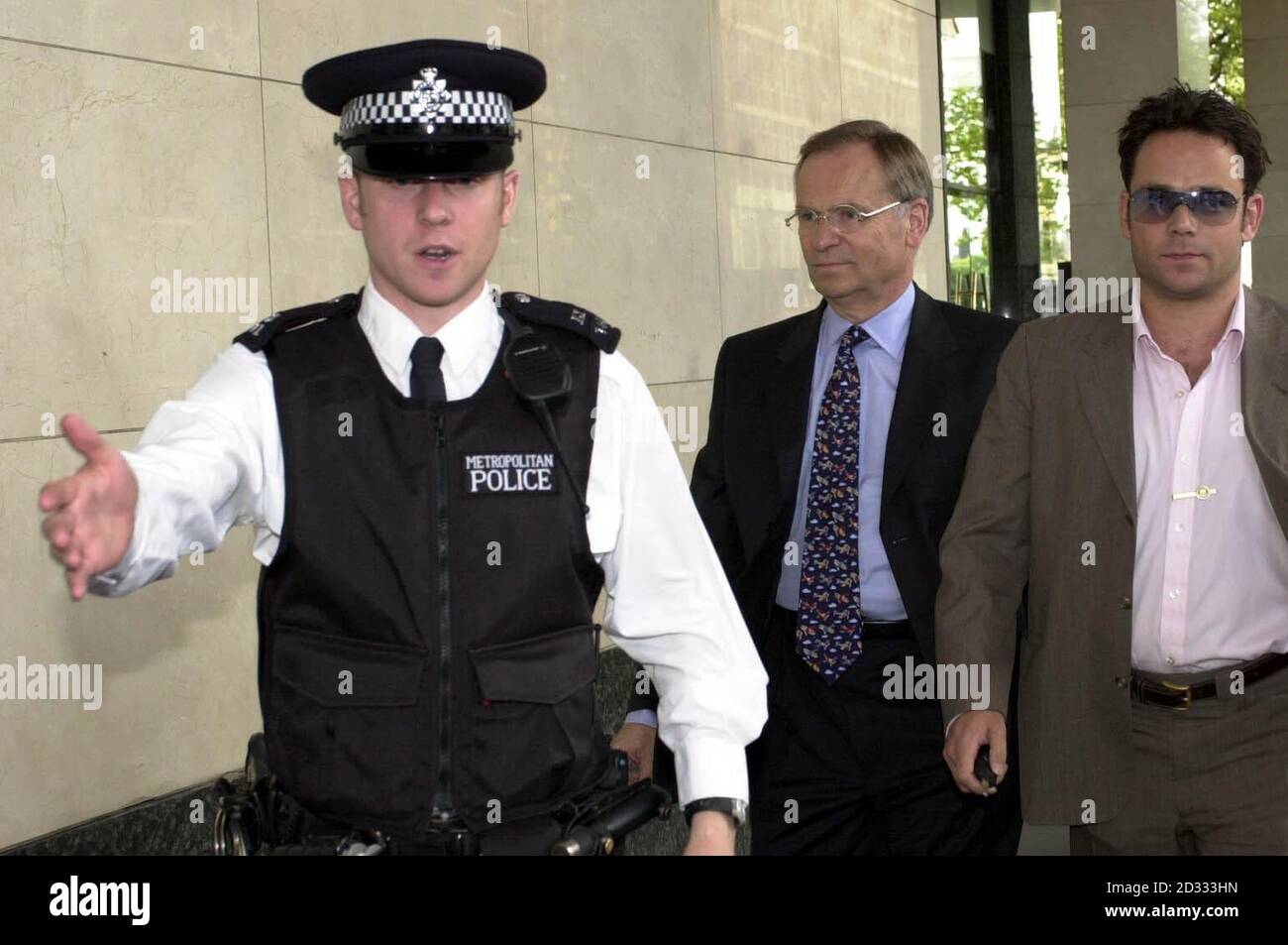 Disgraced Peer Lord Archer leaves his Central London appartment. Lord Archer served two years and two days of his four-year jail term before leaving Hollesley Bay open prison in Suffolk.  * But the flamboyant former deputy chairman of the Tory party stayed silent about ending his prison ordeal. Stock Photo