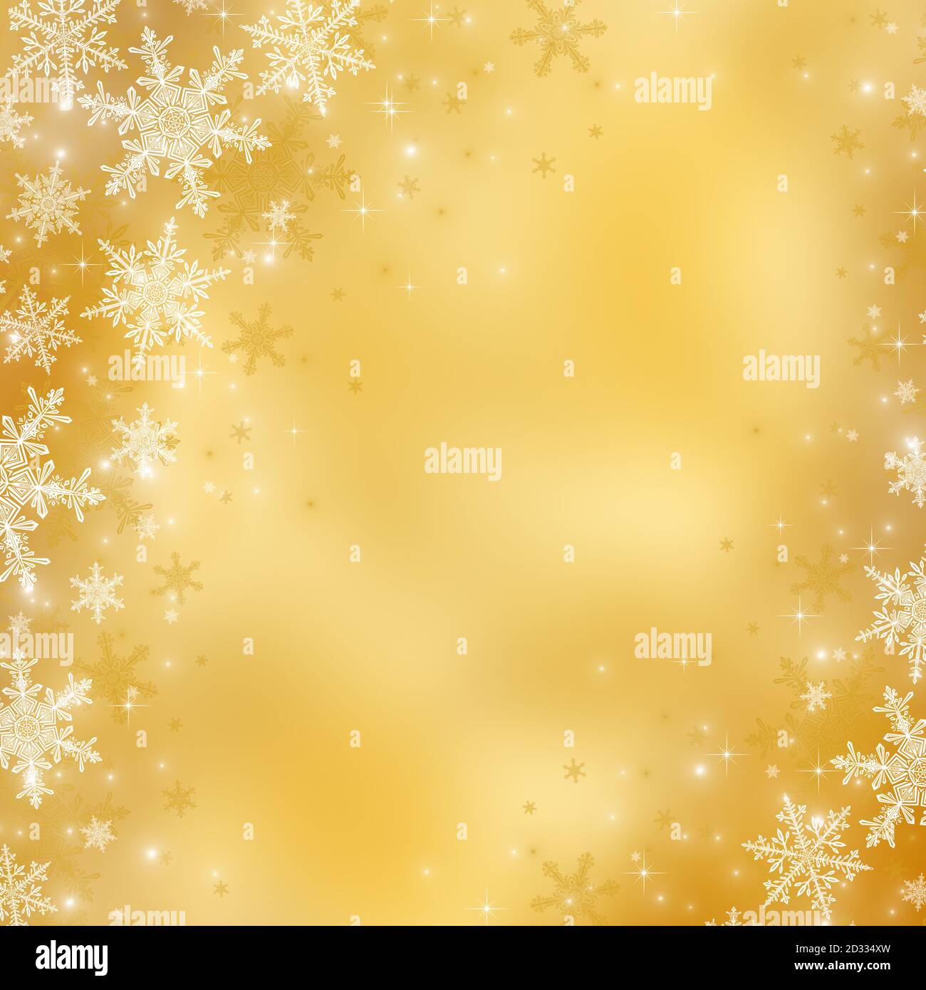 Decorative christmas background with bokeh lights and snowflakes Stock ...