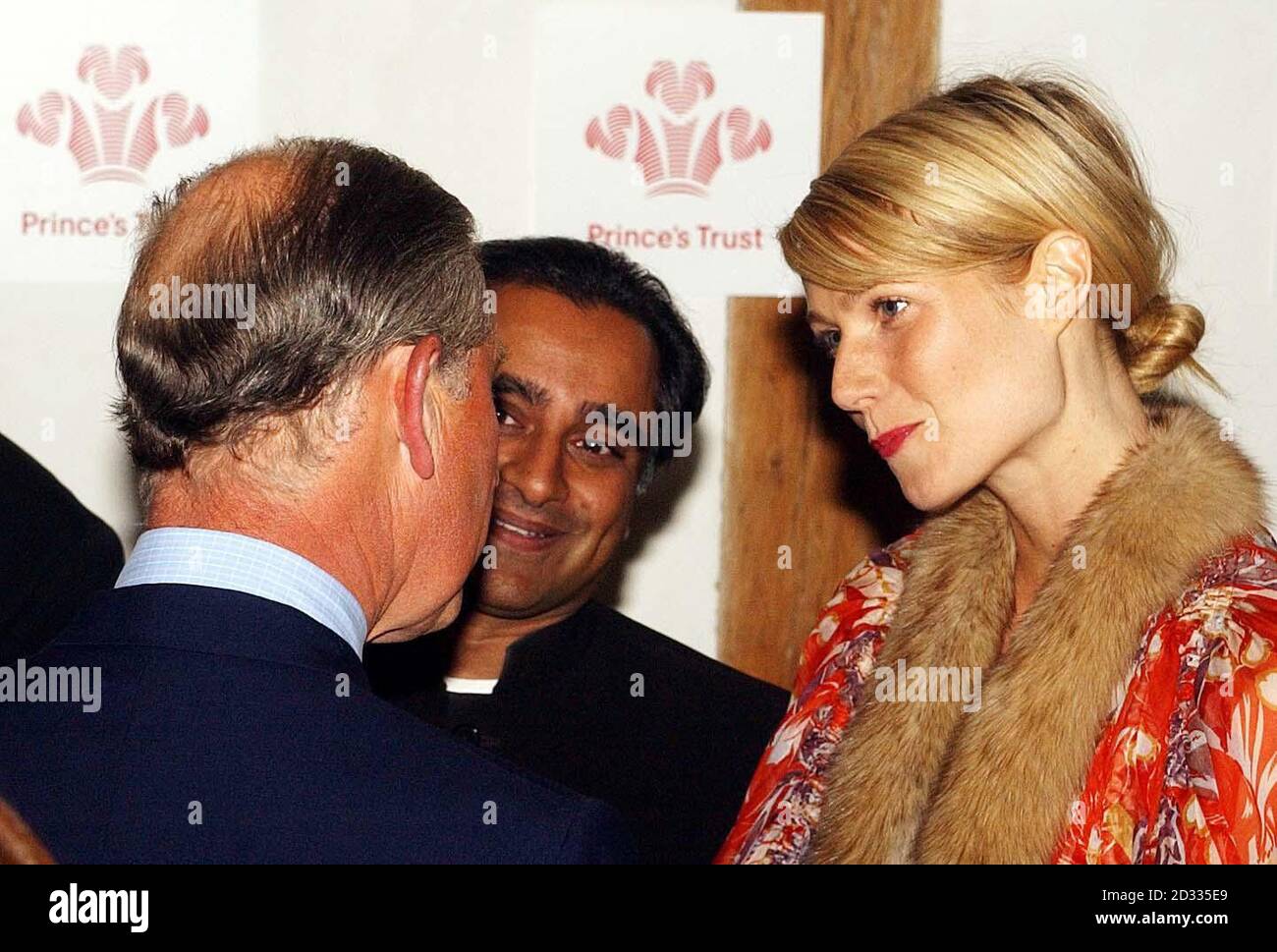 The Prince of Wales meets Sanjeev Bhaskar, star of comedy show The Kumars at No 42 and Gwyneth Paltrow at the Globe Theatre on London's South Bank, Monday September 1, 2003, after a Shakespeare Gala evening in aid of the Prince Trust. Sanjeev Bhaskar, star of comedy show The Kumars at No 42, took on the role of Bottom in A Midsummer Night s Dream and Gwyneth Paltrow delivered a monologue prior to the famous balcony scene from Romeo and Juliet.  The gala evening has already raised  100,000 in aid of the Prince's Trust, which aims to help disadvantaged youngsters. Stock Photo