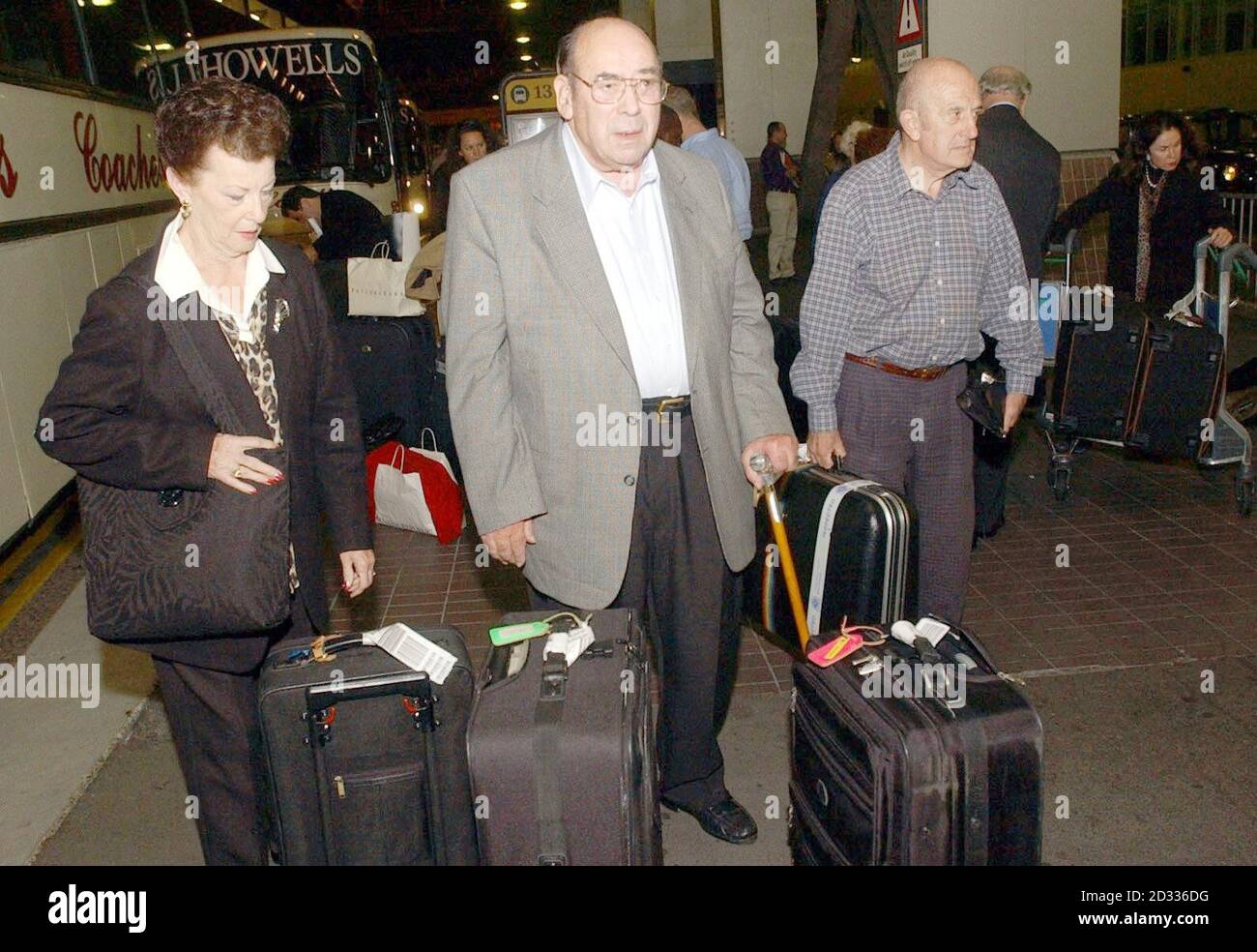 Concorde passengers collect their luggage from a coach after having been driven from Cardiff this evening where their plane had to make an unscheduled stop because of engine problems. A Concorde landed safely tonight after it was diverted due to an engine problem at 58,000ft, British Airways said. The supersonic jet was hit by an 'engine surge' - like a car backfiring - then diverted to Cardiff airport en route to Heathrow, a BA spokesman said. The jet, carrying 99 passengers and six crew on a scheduled flight from New York s JFK airport, landed at Cardiff International Airport at about Stock Photo