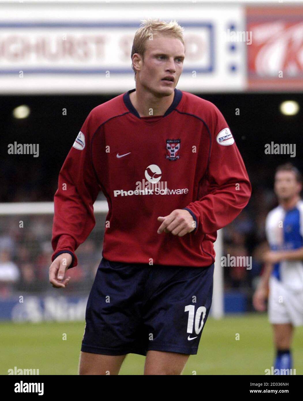 York City player Aron WIlford in action against Bristol Rovers  during the Nationwide Division Three match at Bootham Crescent, York. THIS PICTURE CAN ONLY BE USED WITHIN THE CONTEXT OF AN EDITORIAL FEATURE. NO UNOFFICIAL CLUB WEBSITE USE. Stock Photo