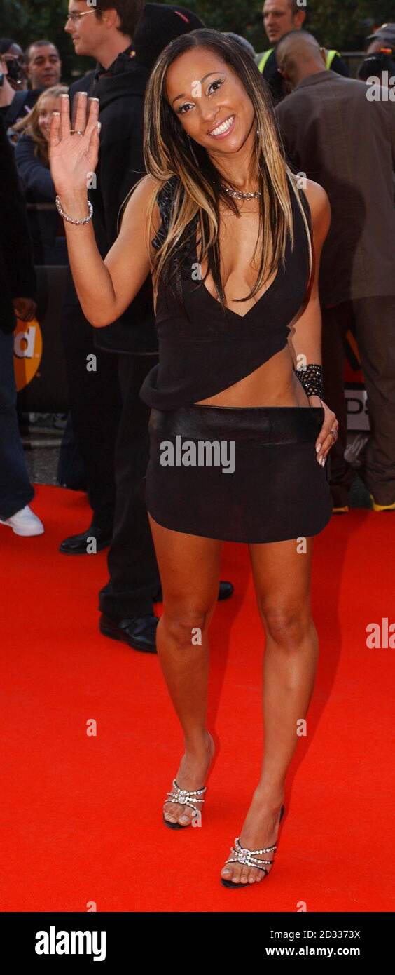Lisa Maffia arrives for the Mastercard MOBO Awards 2003 at the Royal Albert Hall in London. Stock Photo