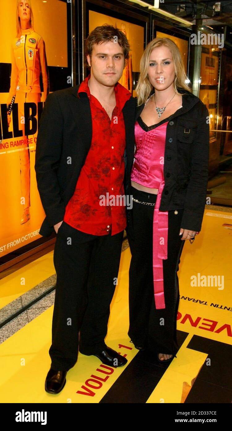 Singer Daniel Bedingfield arrives for the UK premiere of Kill Bill - Volume 1 at Empire Leicester Square in central London. The two part film is by director Quentin Tarantino and opens nationwide Friday 17 October 2003. Stock Photo