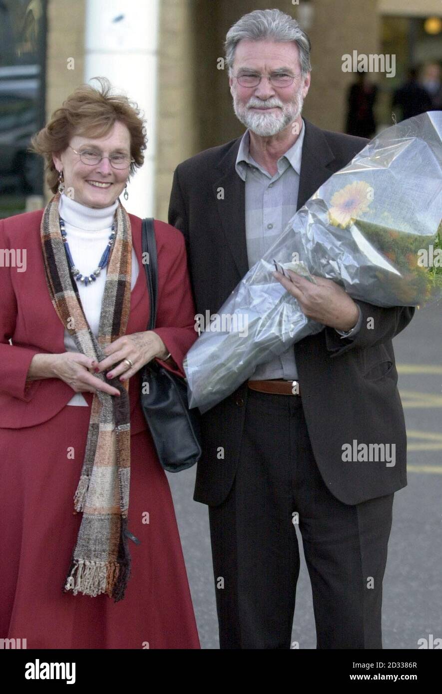 Pauline MacAulay, the mother in law of Britain's Chancellor Gordon Brown and her husband Patrick Vaghan, (Step father of Sarah Brown), at Edinburgh Royal Infirmary after Sarah Brown gave birth, to a baby boy.  Stock Photo