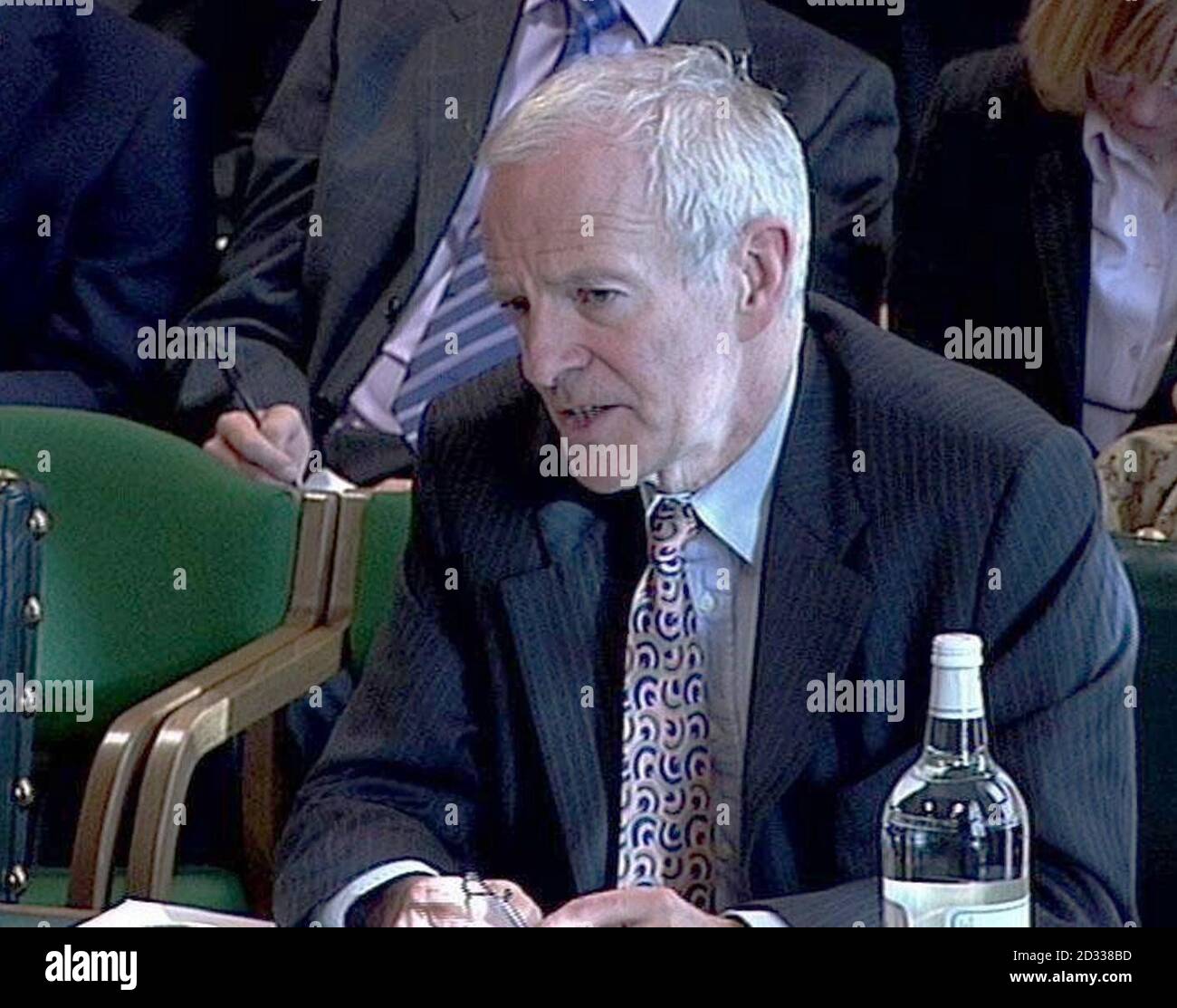 Callum McCarthy, Chairman of the Financial Service Authority, giving evidence, at the House of Commons to the Treasury Select Committee.  Stock Photo
