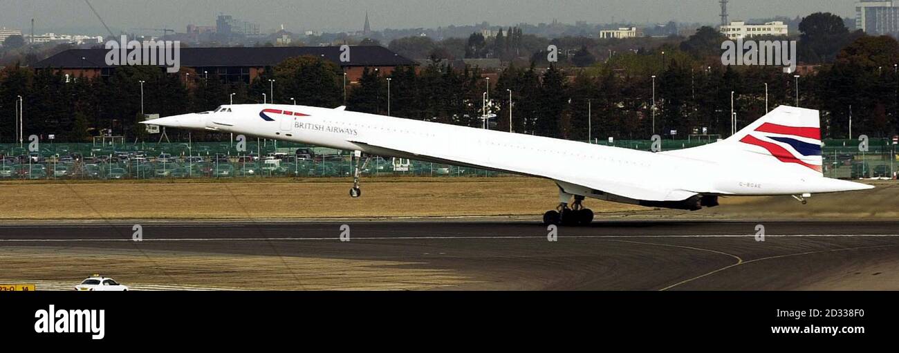 A british airways concorde takes off from edinburgh airport hires