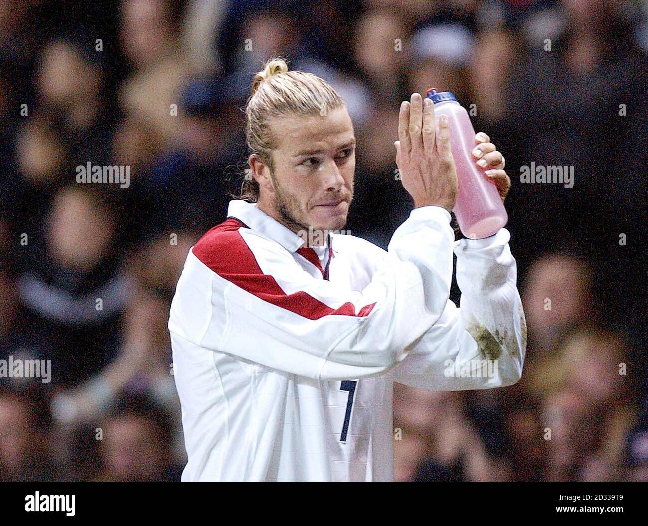 England Captain David Beckham Applauds The Fans After Being Substituted Against Denmark During Their International Friendly Match At Old Trafford Manchester Denmark Won 3 2 This Picture Can Only Be Used Within The