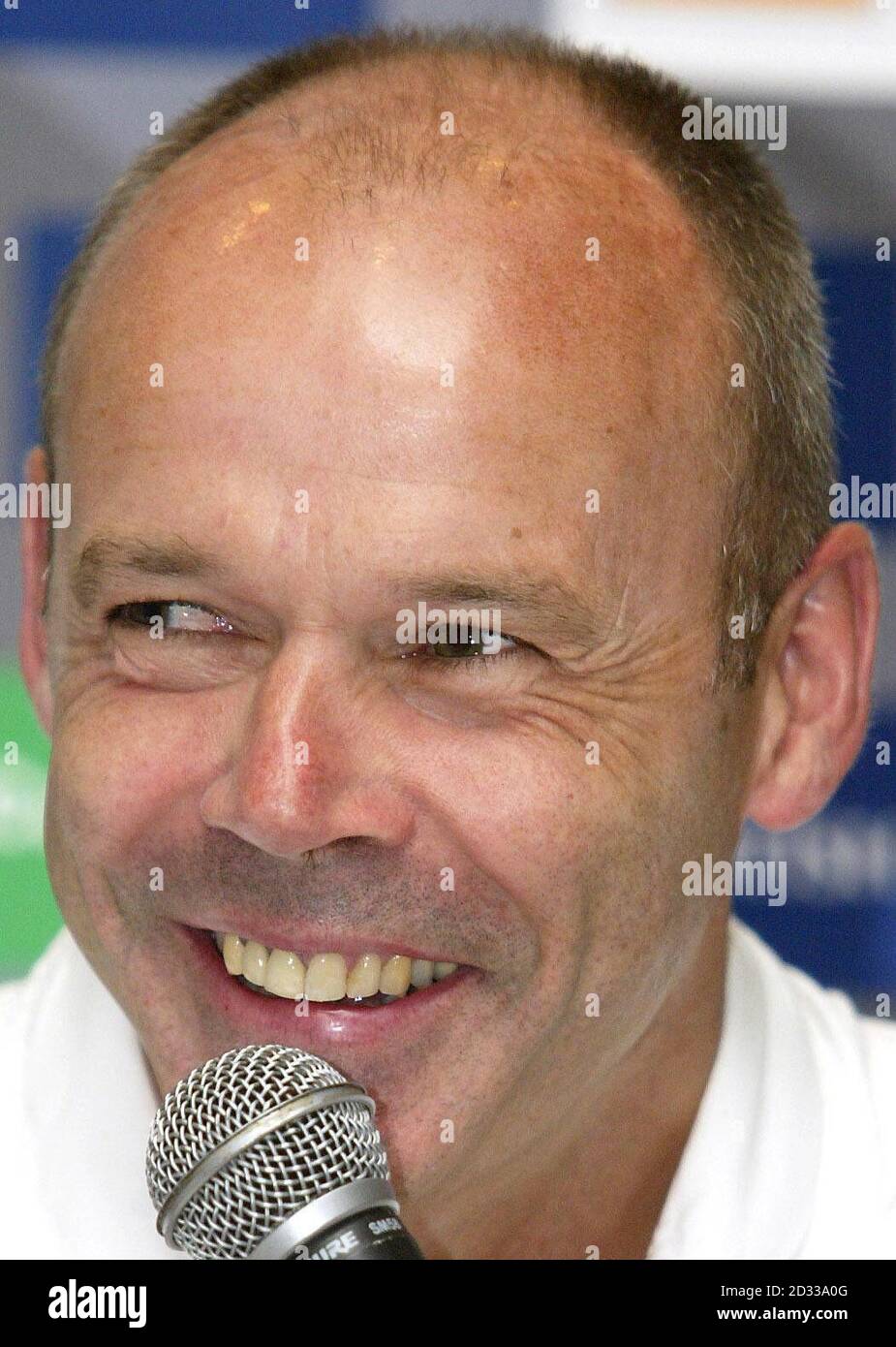 English head coach Clive Woodward at a press conference at the team hotel in Manley in Sydney, ahead of their Rugby World cup final against Australia on Saturday. England's record of 22 wins from their last 23 Tests - including home and away victories over Australia - makes them marginal favourites for the greatest British sporting triumph since England were crowned world football champions 37 years ago. Stock Photo