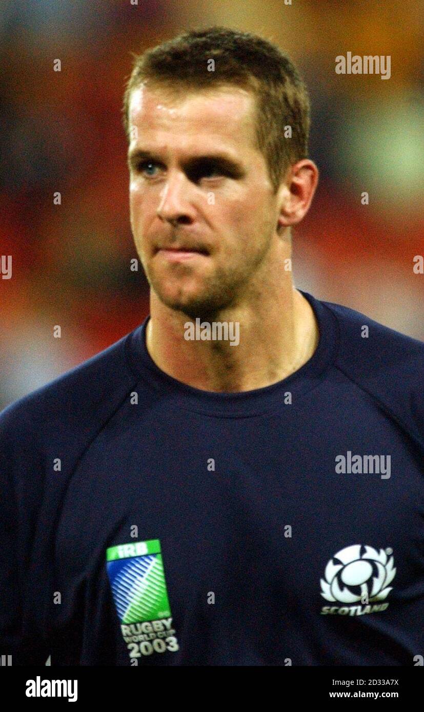 Andrew Kerr of Scotland during the Rugby World Cup 2003 in Australia. Stock Photo