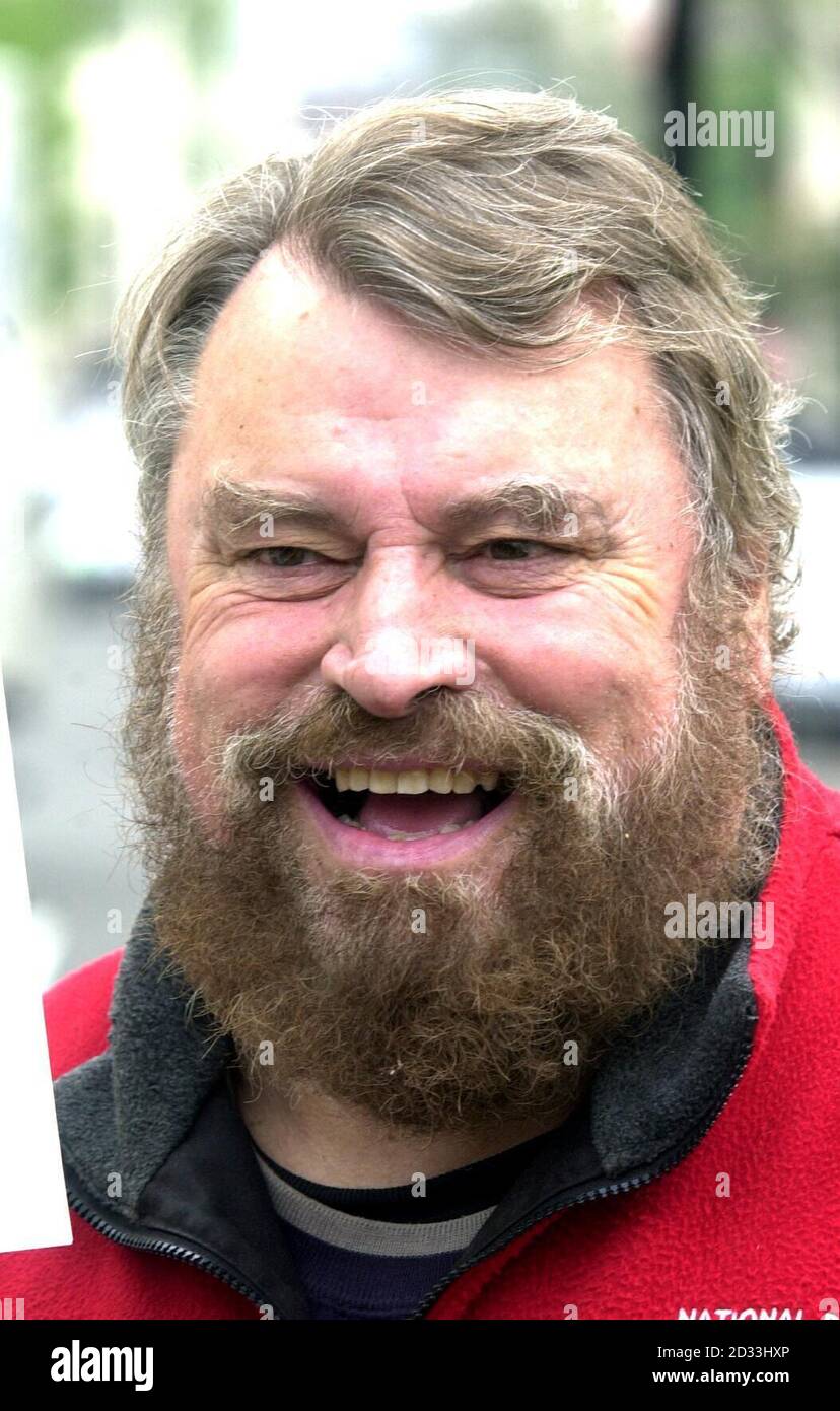 Actor Brian Blessed joins in a anti-whaling protest outside the