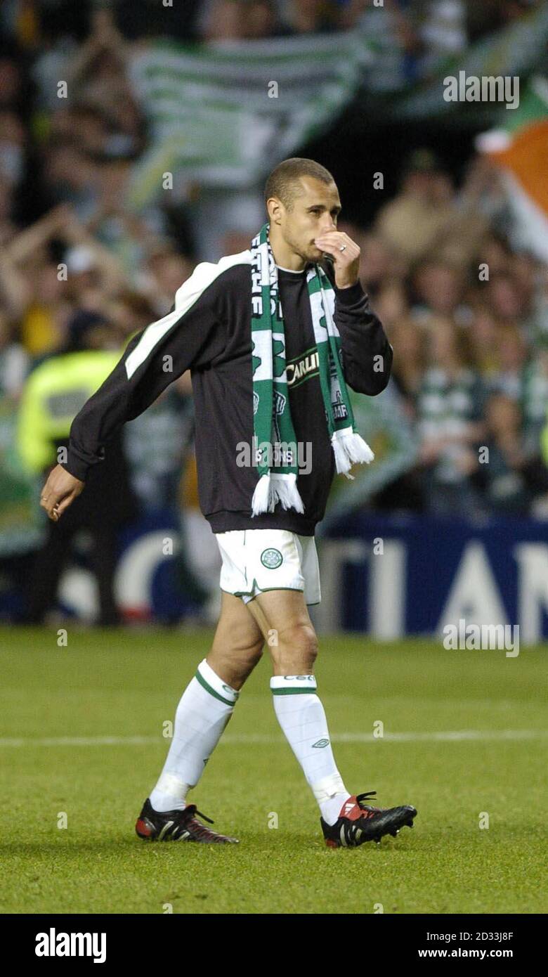 Celtic's Henrik Larsson after his testimonial match between Celtic and