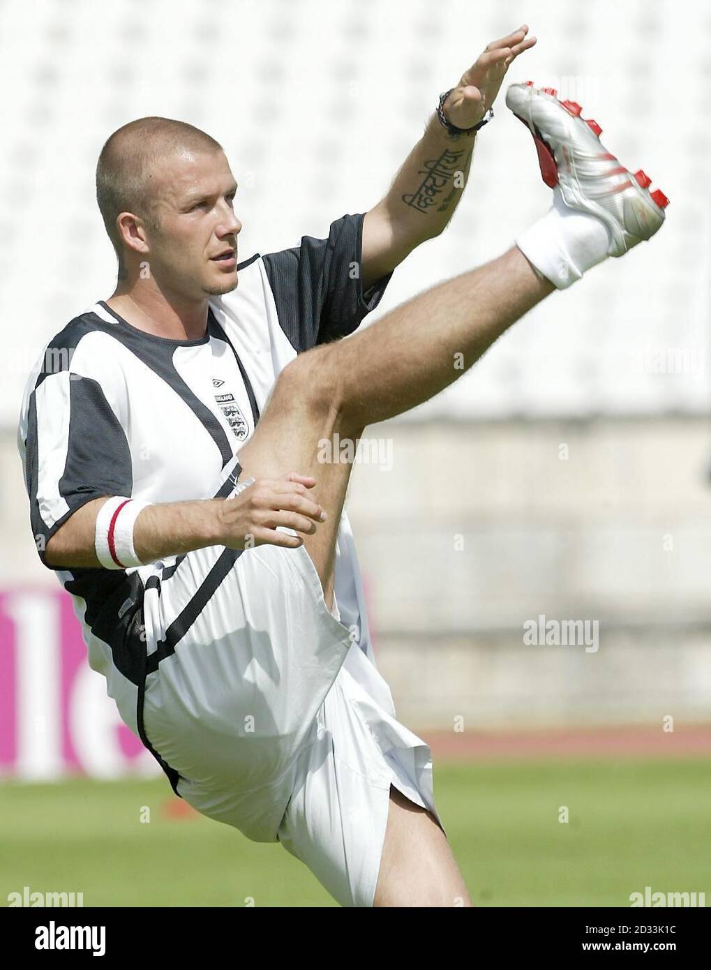 England captain David Beckham during a training session at the