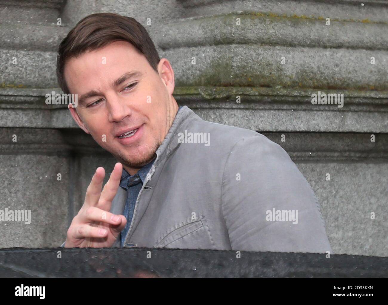 Hollywood Star Channing Tatum leaving a function at Trinity College while in Ireland promoting his new movie 22 Jump Street in Dublin. Stock Photo