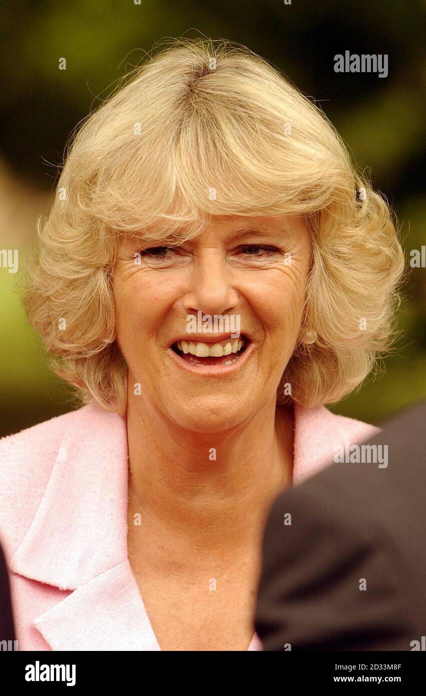 Camilla Parker-Bowles during a meeting with London black taxi drivers, and the Prince of Wales in a a garden reception in the grounds of Clarence House, in Central London. Stock Photo