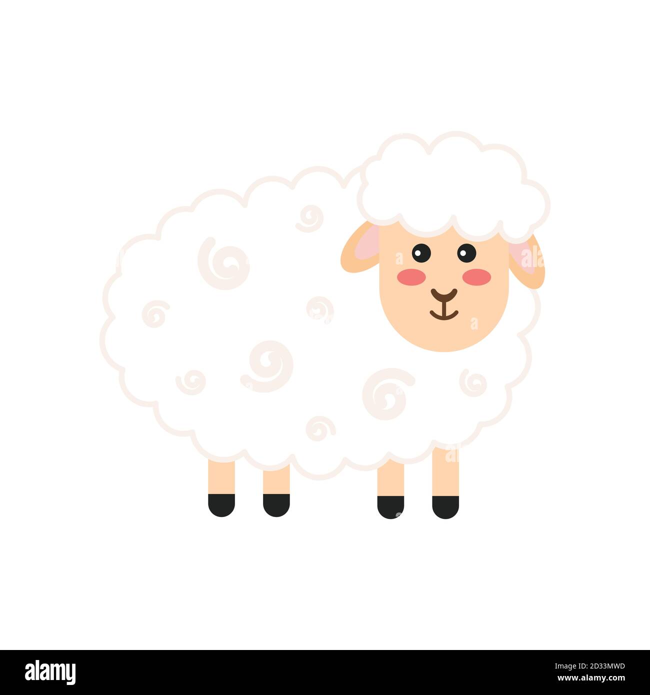 Little lamb on a white background. Vector illustration Stock Vector Image &  Art - Alamy