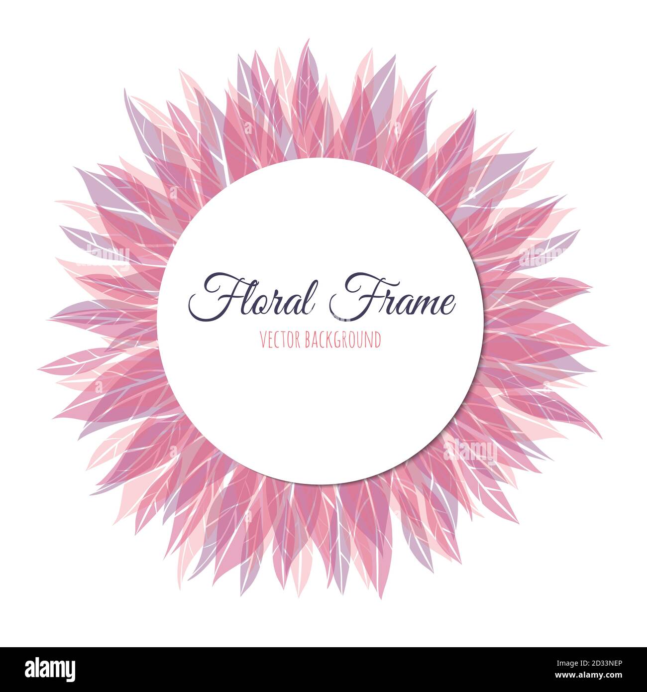 Pink floral round frame Stock Vector Image & Art - Alamy