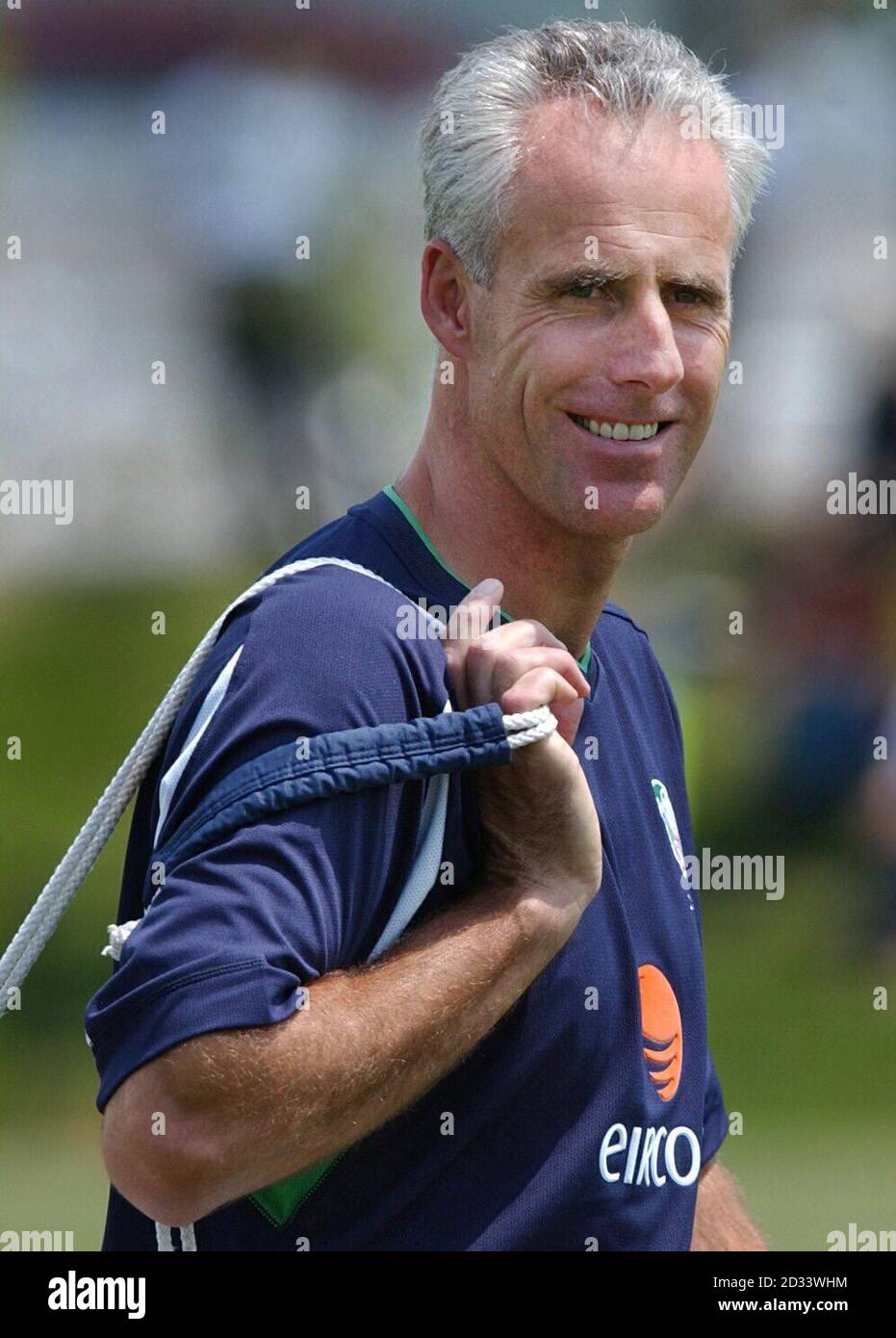 Manager Mick McCarthy smiles as the Irish squad for the World Cup continue their training at the Izumo Sports Park and Dome, Izumo, Japan. The chances of Manchester United midfielder Roy Keane returning to the squad were crushed by his former international colleagues.  * ....  who have issued a statement insisting they would not welcome him back into the fold. Stock Photo