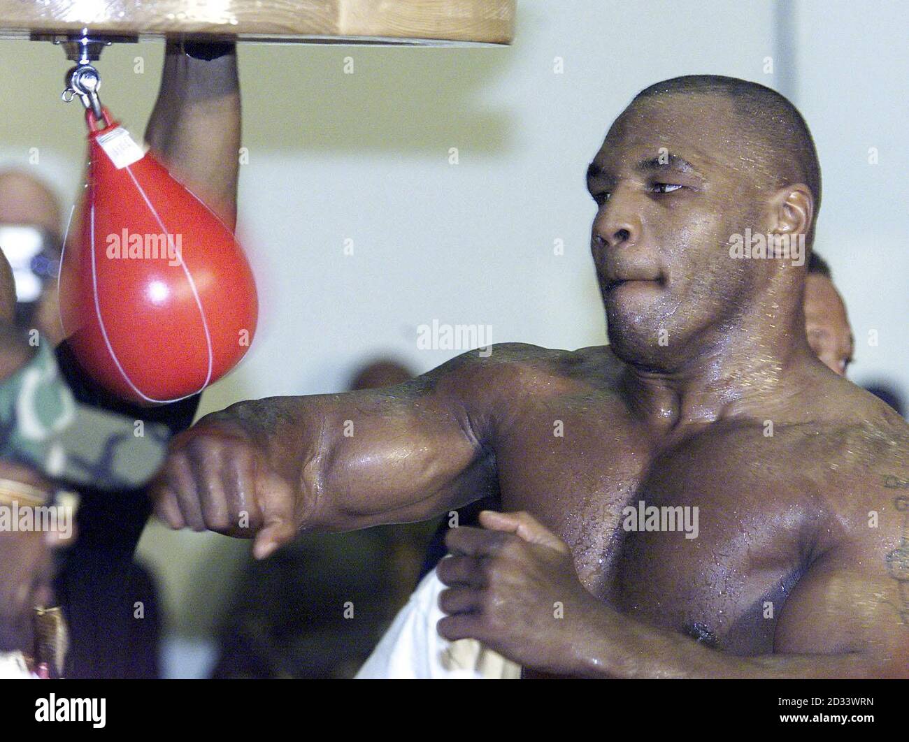 American heavyweight boxer Mike Tyson during his open workout at