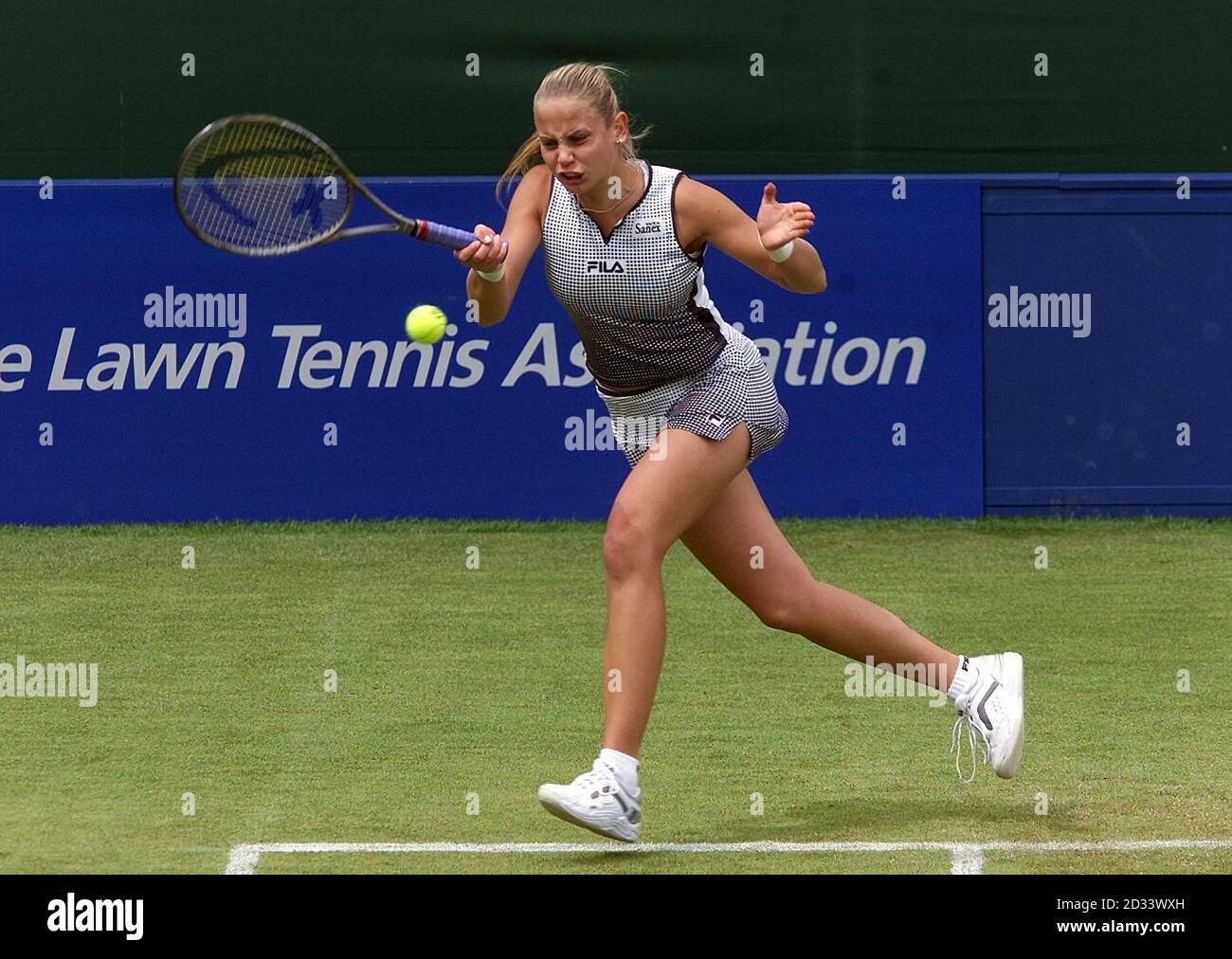 Jelena Dokic of Yugoslavia in action during her 3rd round match with Elena Likhovtseva of Russia at the DFS Classic at the Priory Club, Edgbaston. Stock Photo
