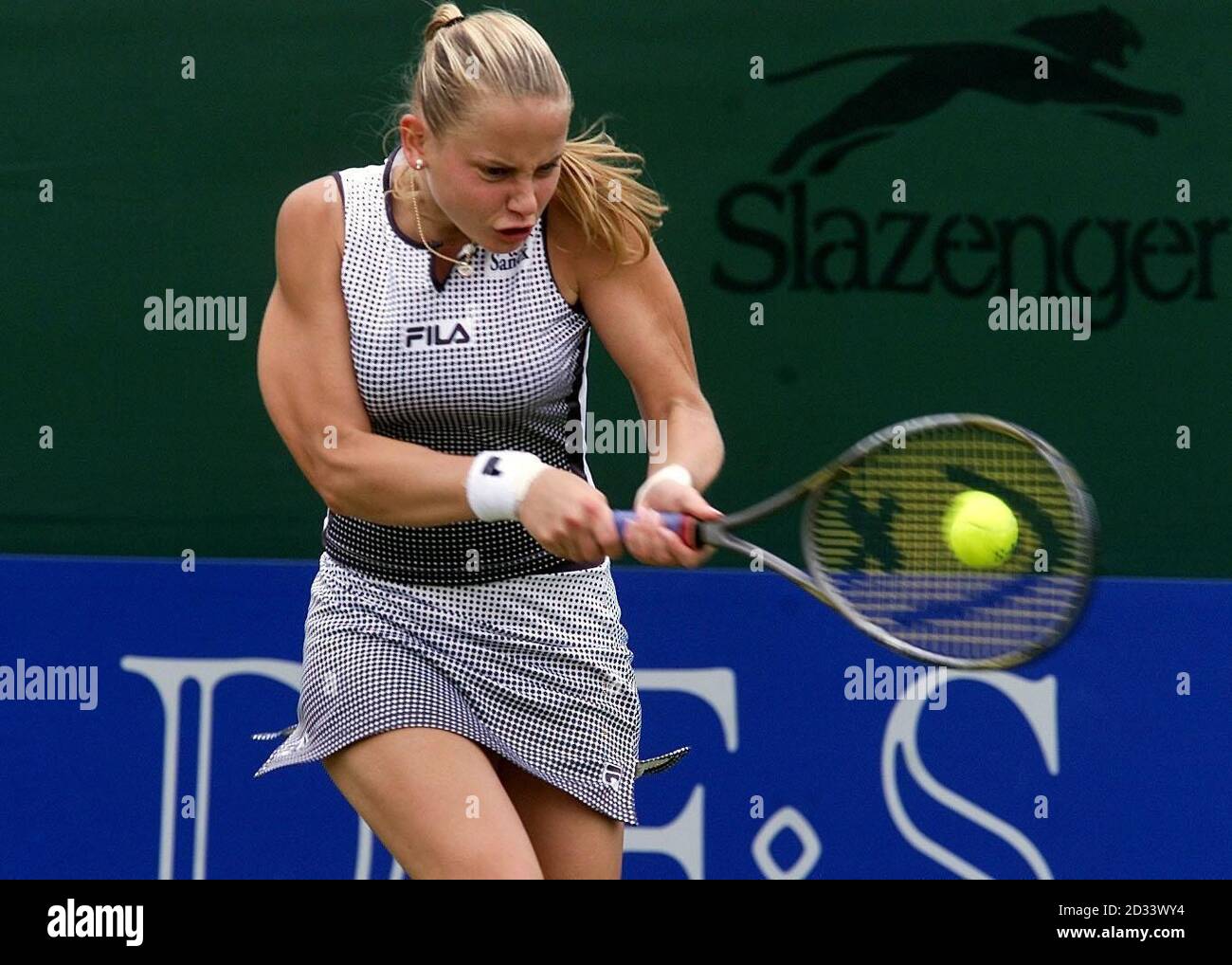 Yugoslavia's Jelena Dokic in action during her quarter-final  match against Eleni Daniilidou of Greece at the DFS Classic at the Priory Club, Edgbaston, Birmingham. Stock Photo