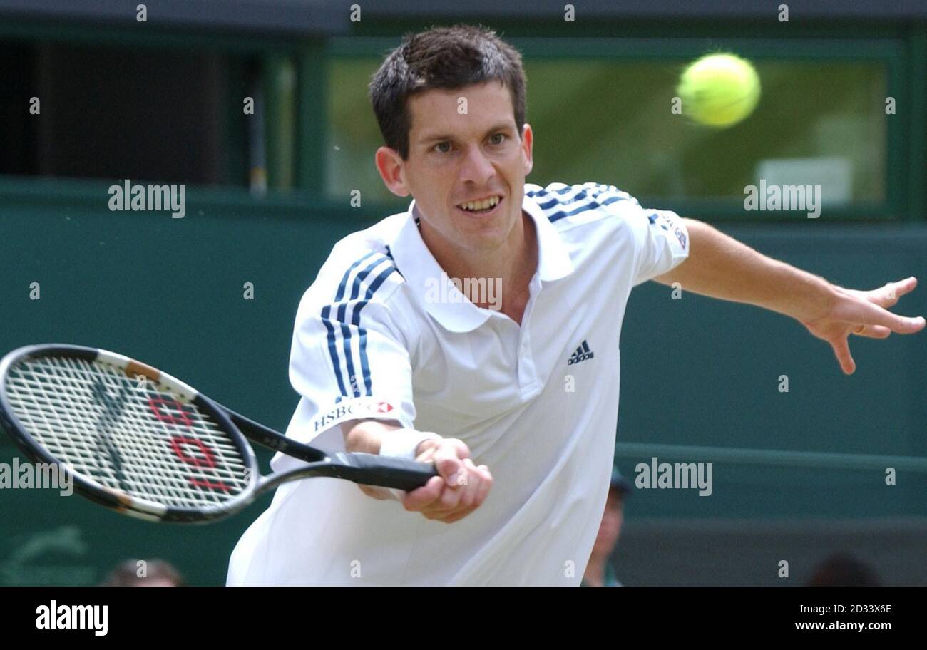 Sport tennis action court hitting ball tim henman hi-res stock ...
