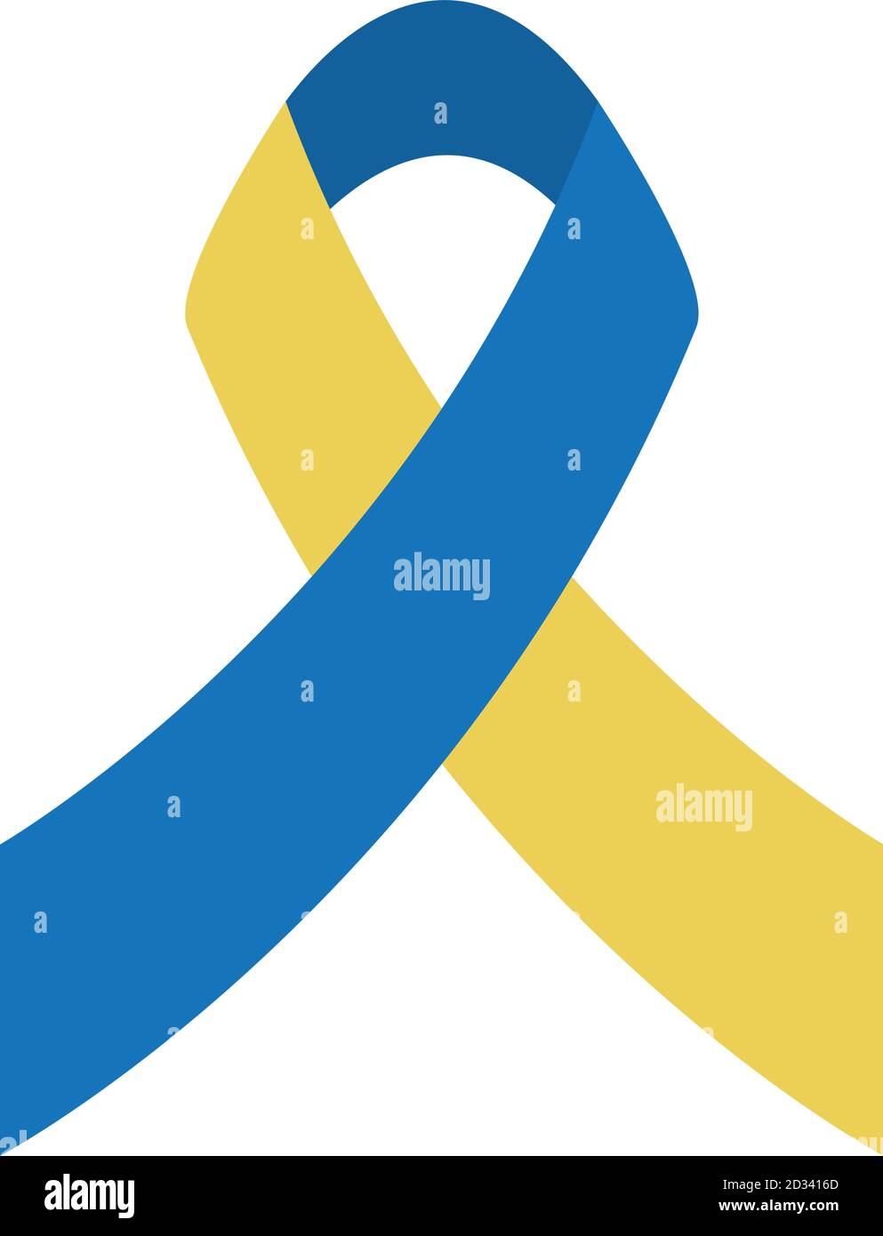 world down syndrome day, yellow and blue ribbon awareness vector ...