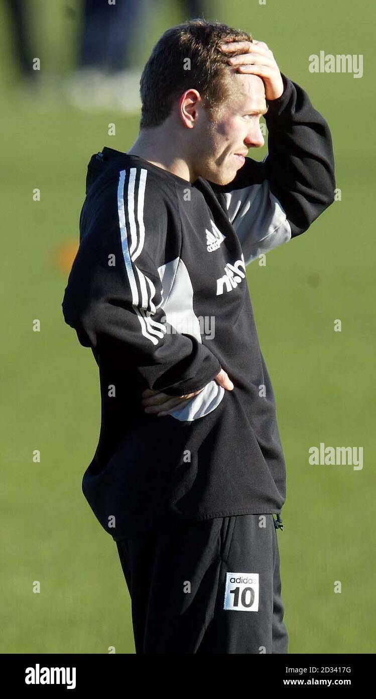 Newcastle United S Craig Bellamy In Training At Their Training Ground In Newcastle Craig Will Later Today Find Out His Fate After Being Sent Off During The 4 1 Champions League Defeat By Inter