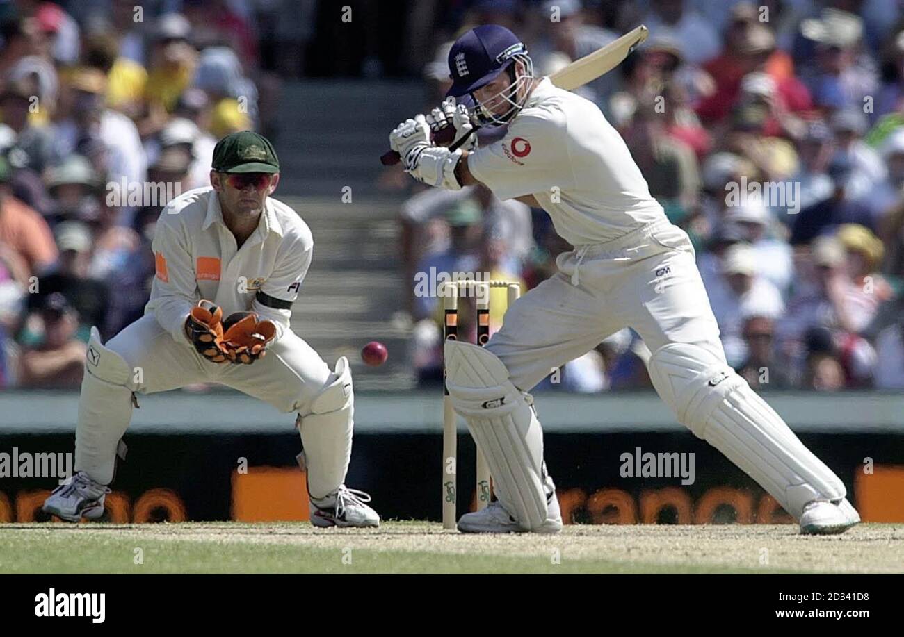 Australian batsman for adam gilchrist hits the ball for runs hires