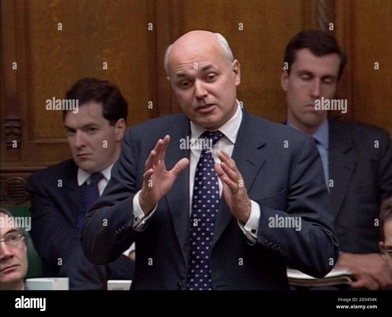 Iain Duncan-Smith, former leader of the Conservative Party during the weekly Prime Ministers Questions in the House of Commons, London.    Stock Photo