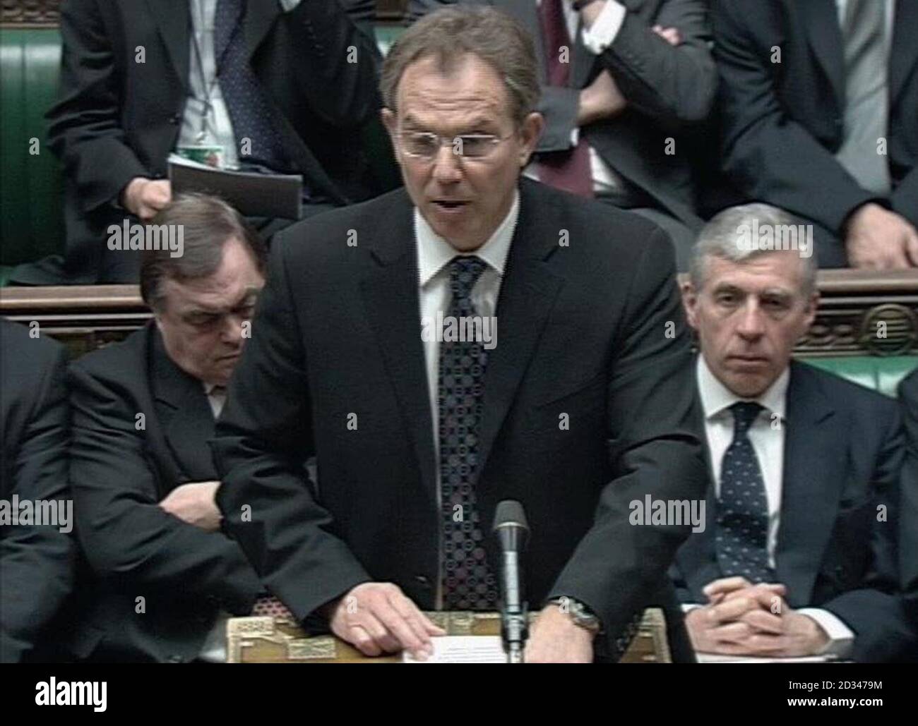Videograb of Britain's Prime Minister Tony Blair as he issues a statement to the House of Commons updating MPs on the growing number of British deaths following the Asian tsunami disaster, Monday January 10, 2005. Mr Blair has also defended the Government's handling of the disaster, after he came under fire for not cutting short his holiday to deal with the crisis. Ministers have also been accused of lagging behind the public mood. See PA story POLITICS Blair. PRESS ASSOCIATION Photo. Photo credit should read: PA Stock Photo
