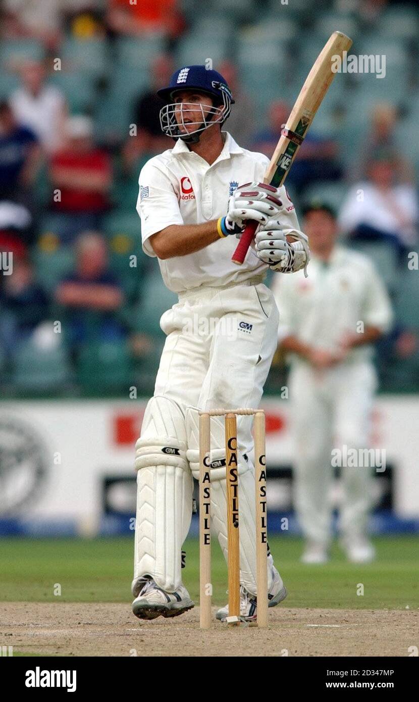 England captain Michael Vaughan in action. Stock Photo