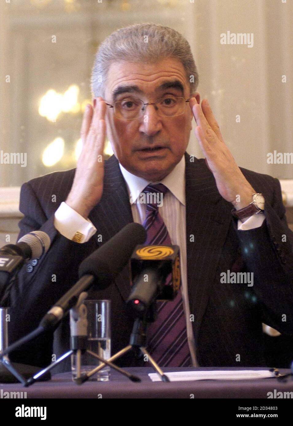 Dr Salah al Shaikhly, Iraqi Ambassador to London, discusses politics in the aftermath of the parliamentary elections. Stock Photo