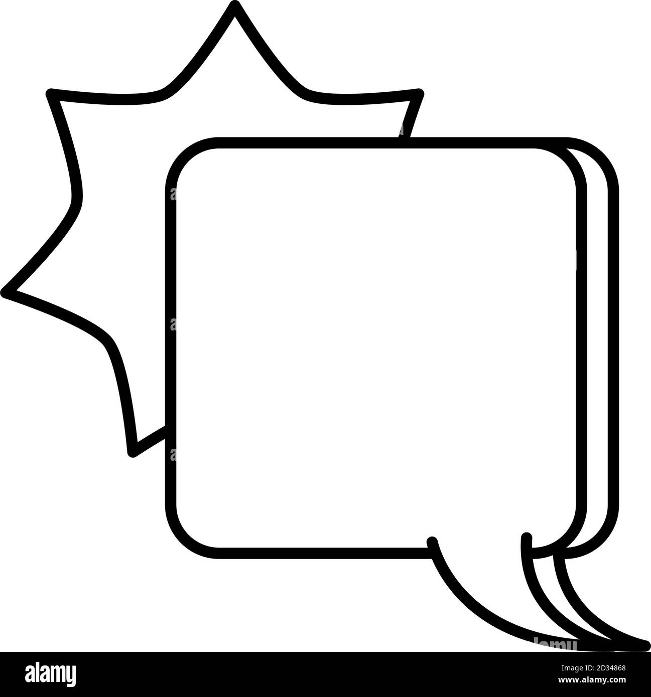 comic speech bubble pop art style, line icon vector illustration Stock ...